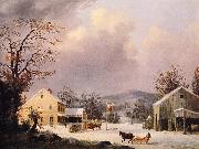George Henry Durrie Jones Inn, Winter oil on canvas